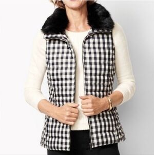 Talbots Gingham Down Puffer Vest - Size 2X